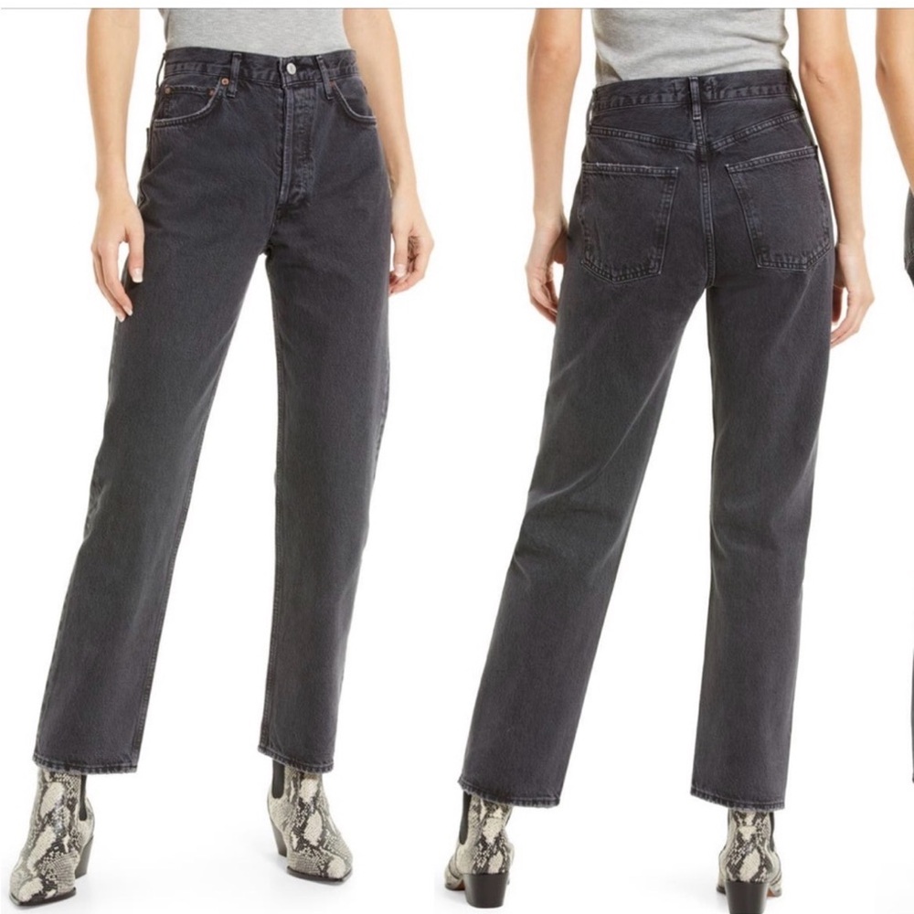 🔥👖 AGOLDE 90s Pinch Waist Straight Leg Jeans Black Size‎ 24 👖🔥